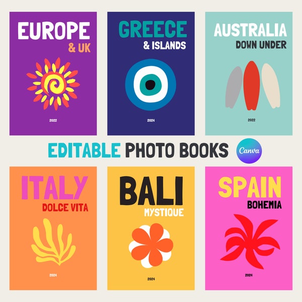 Assouline-Inspired Travel Photo book Template - Fully Customisable via Canva