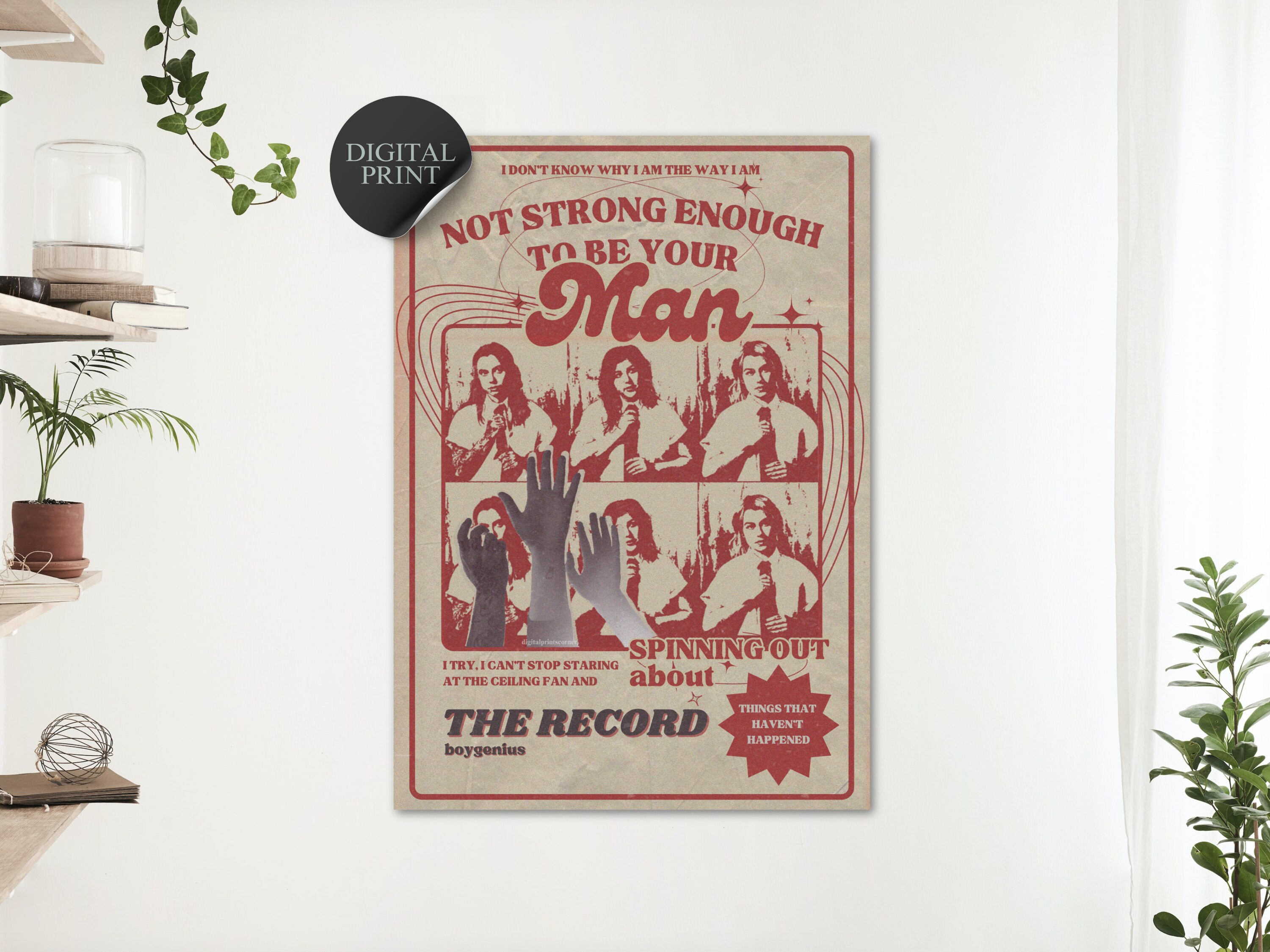 Boygenius Poster the Record Not Strong Enough Lyric Poster Print Etsy UK