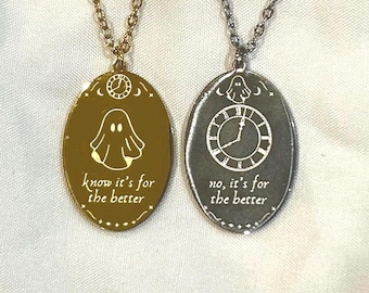 Doppelseitig Für die bessere Halskette | Wartegespenst Anhänger mit Gliederkette