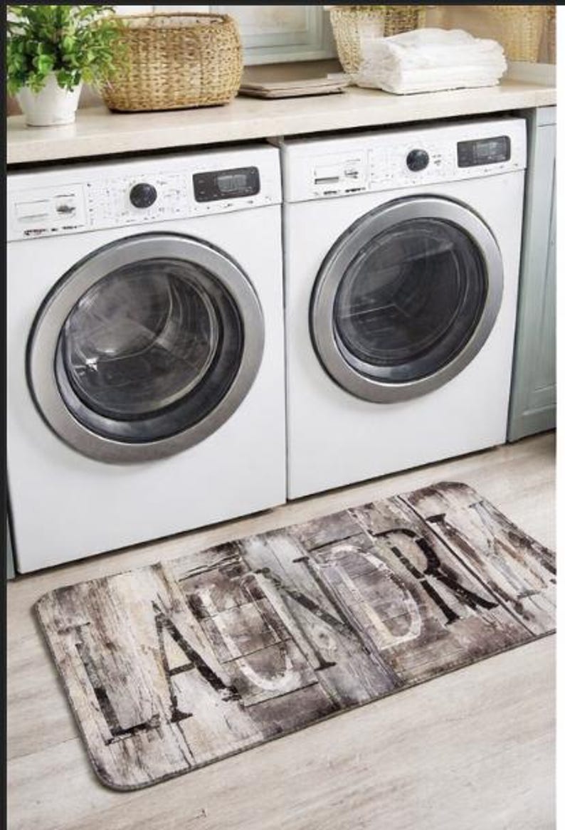 Rustic Laundry Room Rugs Farmhouse Laundry Room Rug – Rustic Wood Print Mat, Non-slip Accent ...