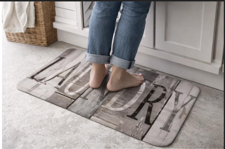 Rustic Laundry Room Rugs Farmhouse Laundry Room Rug – Rustic Wood Print Mat, Non-slip Accent ...