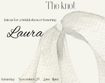 she’s tying the Knot bridal shower invitation