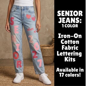 Senior Jeans 2027 Fabric Iron-On Craft Kit in One Color
