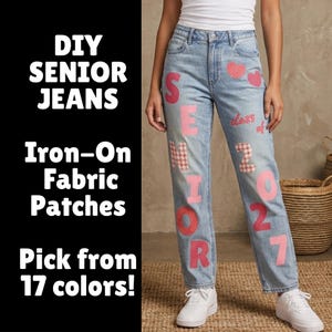 Senior Jeans 2027 Fabric Iron-On Craft Kit in One Color