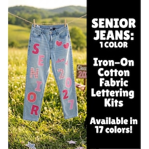 Senior Jeans Class of 2027 Iron-On Single Color Lettering Craft Kit