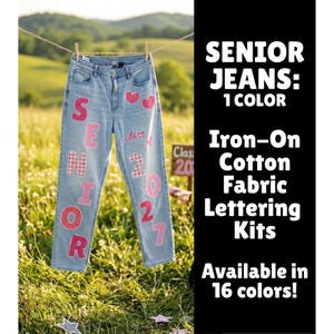 Senior Jeans Class of 2027 Iron-On Single Color Lettering Craft Kit