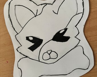 Custom fursuit badge outline