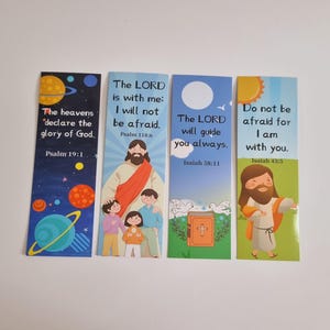 Bibel-Vers-Lesezeichen für Kinder - Zufälliges Design, christliches Geschenk, Schrift-Lesezeichen, religiöses Partygeschenk, Sonntagsschulgeschenk