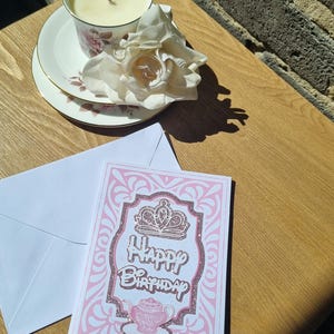 3D Princess-Themed Birthday Card | Laser-Cut Pop-Up Design Featuring Princesses and Castle | Perfect Surprise for Young Girls
