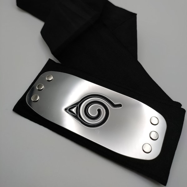 Naruto headband cosplay, metal headband Naruto, Hidden Leaf Village anime, Naruto headband Leaf Village