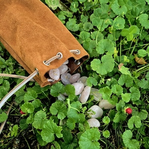 Handmade Suede Bag – Drawstring Pouch for Tarot, Runes,Crystals, Dice or Herbs