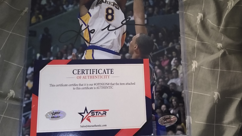 Maillot Kobe Bryant Lakers Signé 2 Fois – Adidas, Avec Certificat D'authenticité