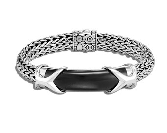 thumbnail image 2 of John Hardy Black Onyx & Hematite Beaded Bracelet – Sterling Silver 925, 8.3 Inch, Eagle Eye Design, New With Tags 2 of 4