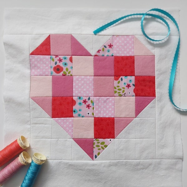 Patchwork Heart PDF Quilt Block Pattern