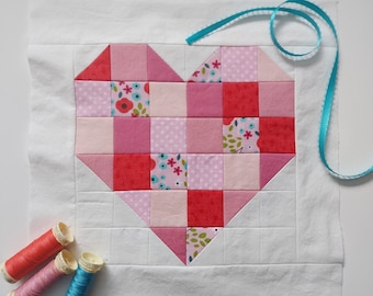 Patchwork Herz PDF Quilt Block Pattern