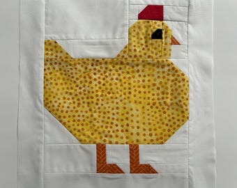 Chicken PDF Quilt Block Pattern