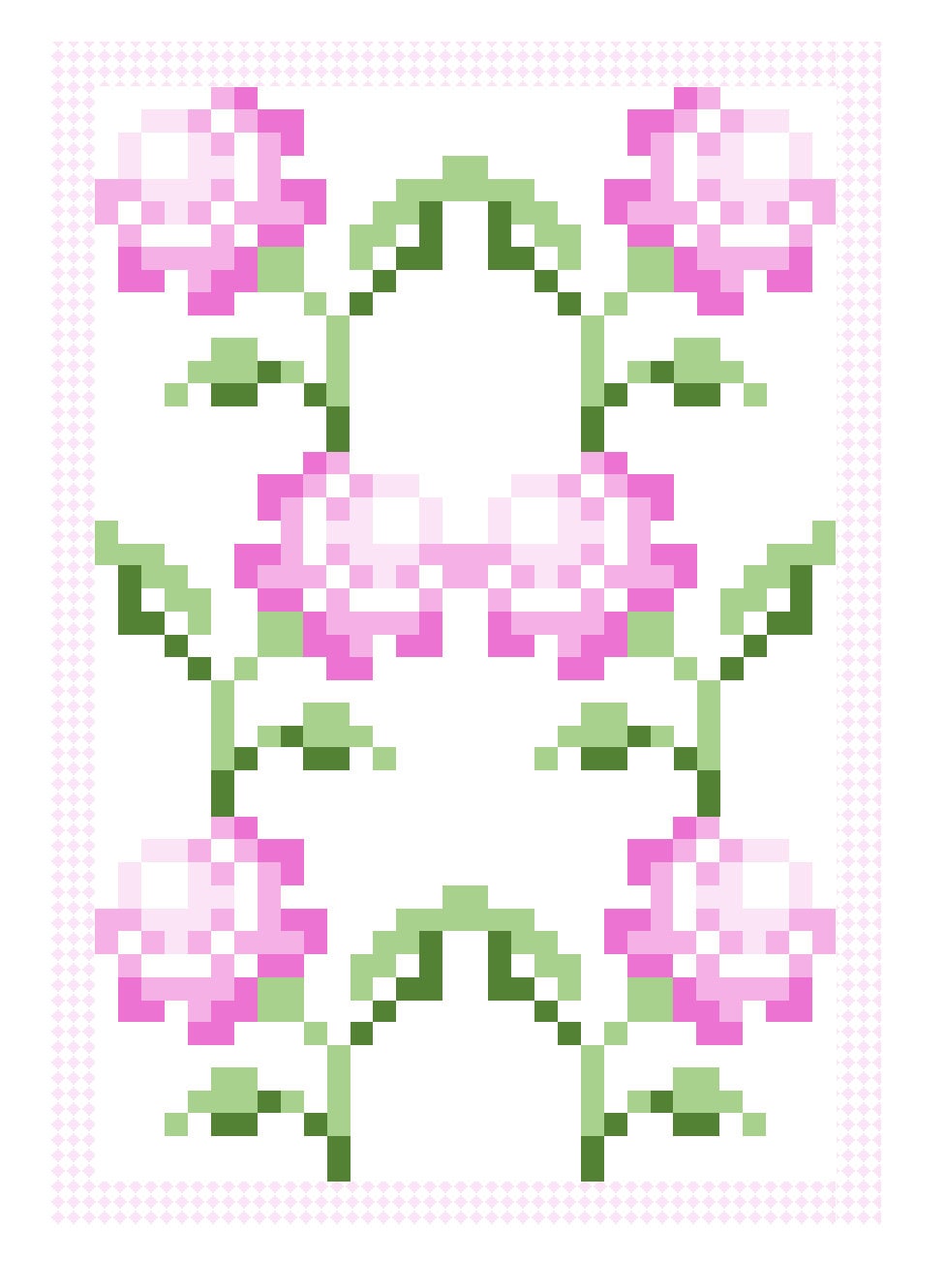 Patchwork Pixelated Flower Quilt Pattern | 16