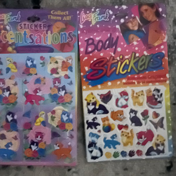 Vintage sealed Lisa Frank scentsations playtime and sunflower body sticker and sticker combo