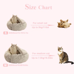 Lit troglodyte douillet pour chat Lit moelleux pour chat, niche pour chat d'intérieur confortable, mignon chat chaud, lit de luxe pour chat, panier calmant pour chat, lit douillet pour chaton image 9