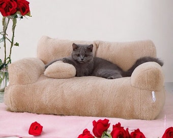 Cute Cat Couch Bed | Comfy Cat Sofa Bed, Warm Cat Couch, Snug Cat Bed, Dog Couch, Bed for Cat, Dog Sofa, Cat Furniture, Gift for Cat Lovers