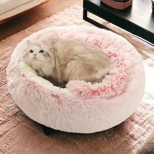 Lit troglodyte douillet pour chat Lit moelleux pour chat, niche pour chat d'intérieur confortable, mignon chat chaud, lit de luxe pour chat, panier calmant pour chat, lit douillet pour chaton image 3