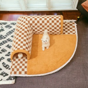 Cat Tunnel Bed Mat | Cat Tunnel Play Mat, Large Cat Bed, Cat Play Tunnel, Large Cat Tunnel, Cute Cat House Mat, Cat Hideout, Gift for Cats