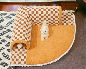 Cat Tunnel Bed Mat | Cat Tunnel Play Mat, Large Cat Bed, Cat Play Tunnel, Large Cat Tunnel, Cute Cat House Mat, Cat Hideout, Gift for Cats