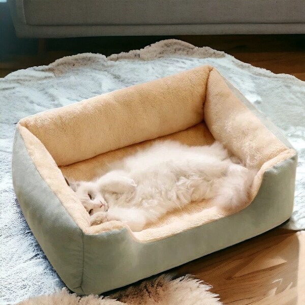 Luxury Cat Bed | Comfy Pet Bed, Comfy Dog Bed, Large Cat Bed, Bed for Cats and Dogs, Elevated Cat Bed, Plush Cat  Bed, Gift for Cat Lovers