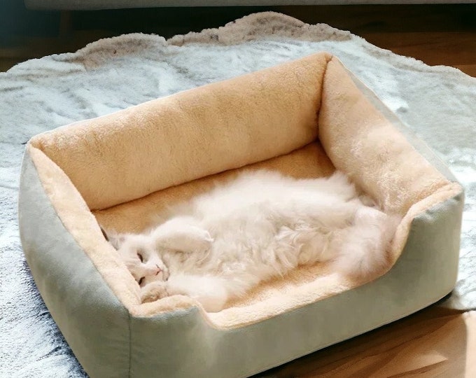 Luxury Cat Bed | Comfy Pet Bed, Comfy Dog Bed, Large Cat Bed, Bed for Cats and Dogs, Elevated Cat Bed, Plush Cat  Bed, Gift for Cat Lovers