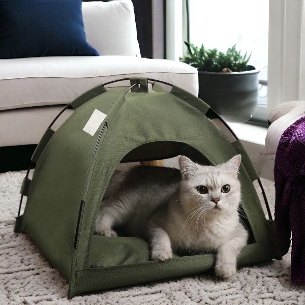 Cute Tent Cat Bed | Cozy Cat Teepee, Luxury Cat Tipi Bed, Dog Tent, Cat Cave Bed, Pet Tent Bed, Bed for Cats and Dogs, Gift for Cat Lovers