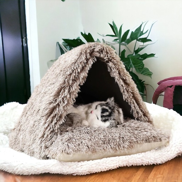 Comfy Tent Cat Bed | Cat Teepee Bed, Cozy Pet Tent, Cat Tipi Bed, Luxury Pet Tepee, Small Tent Bed, Cat Hammock, Small Kitten Bed, Cat Gift