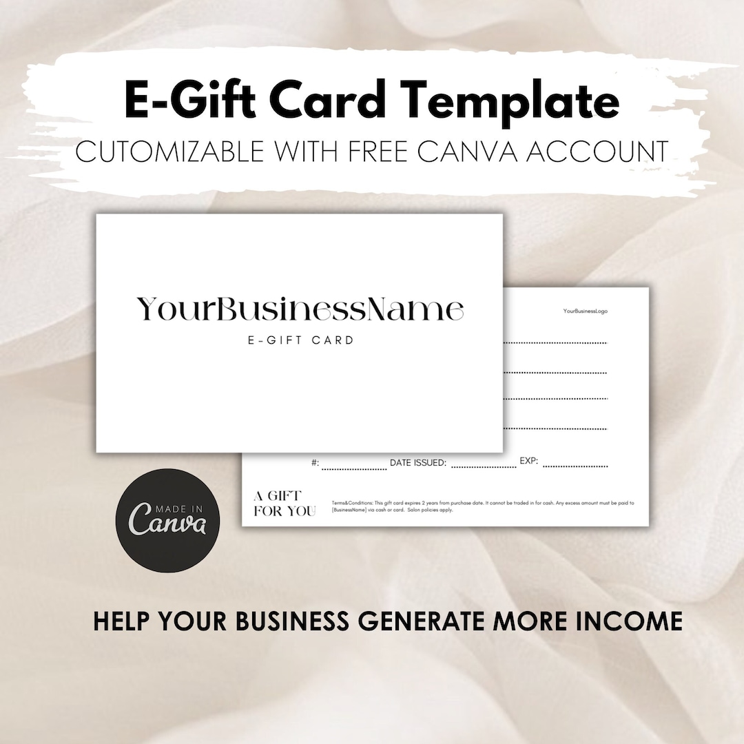 Egift Card Template, Digital Egift Card, Egift Certificate, Gift