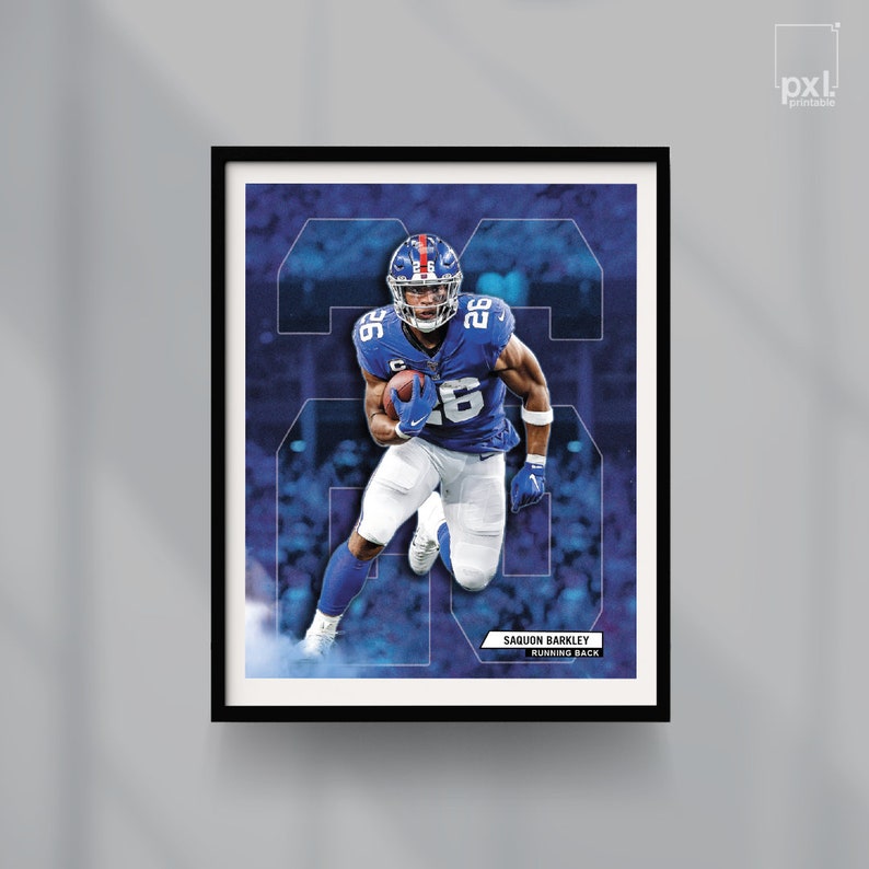 Saquon Barkley Poster, New York Giants