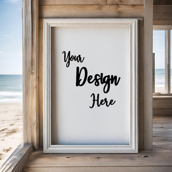 Frames Mockup - Beachy Wood Frames Mockup Bundle - Instant Wall Art Download