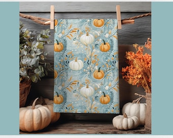 Fall Tea Towel Mockup Bundle: Autumn & Thanksgiving Designs (Digital Download PSDs)