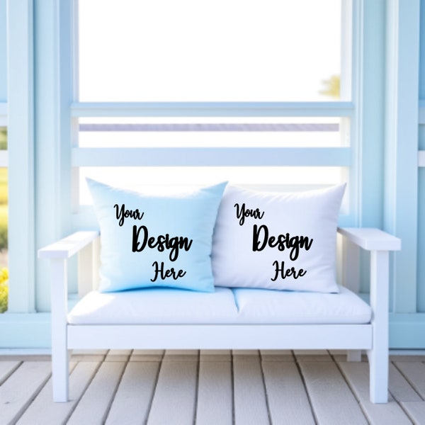 Pillow Mockup - Coastal Treasure: Pillows Mockup, Nautical Delight, Instant Download