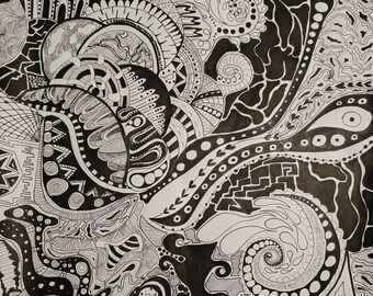 Großformatige Zentangle-Kunst