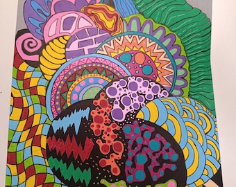 Psychedelic colour drawing