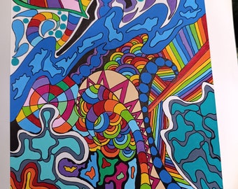 Psychedelic drawing rainbows