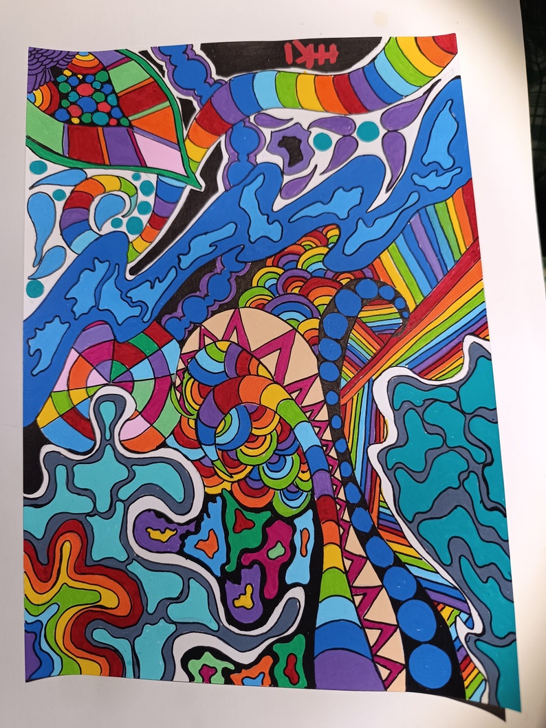 Psychedelic drawing rainbows image 1