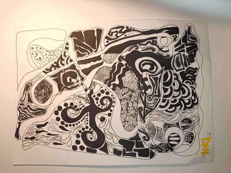 Psychedelic drawing on paper 1 image 1