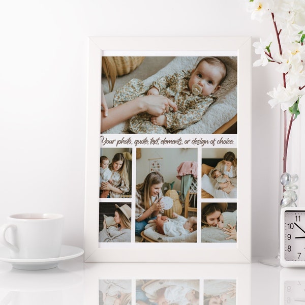 Newborn Photo Collage, Newborn Nursery Photos, Wall Art Nursery, Nursery Wall Decor, Custom Infant Collage, New Baby Collage,Newborn Collage