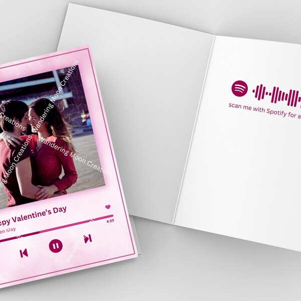 Scannable Music Card | Custom Photo, Song, Message | Birthday, Valentine’s Anniversary, Christmas| For her | Spotify Apple Music | Digital