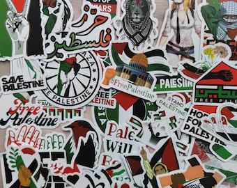 Palestina-stickers voor tienervolwassenen, waterdichte vinylsticker voor waterfles, laptop, vrijheidsstickers voor vrouwen (50/100 stuks)