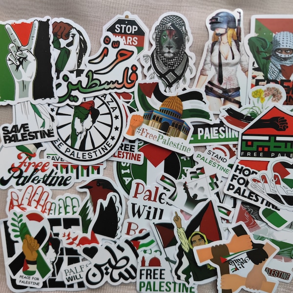 Palestine Stickers for Teen Adult,Waterproof Vinyl Decal for Water Bottle, Laptop, Freedom Stickers for Women (50/100pcs)