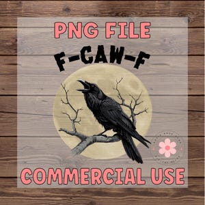 F-Caw-F PNG、面白いカラスのデザイン、面白い皮肉なカラスのPNG、カラスのデジタルPNG、ゴシックカラス、カラスのPNG、F Caw F、鳥のPNG、商用利用
