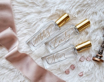 Engraved Perfume Bottles | refillable perfume bottle | bridesmaids gift idea | galentines and valentines day gift | Bridal Party Gifts