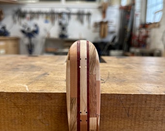 Cruiser Shape Split Ply Fingerboard Deck Natural Wood