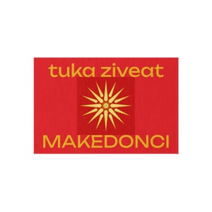 Outdoor Rug, macedonian flag rug, macedonian rug, indoor rug, personalized rug, image 1