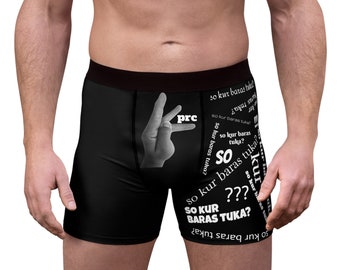 Herren Boxer Briefs, personalisierte Herren Boxer, weiße personalisierte Herren Boxer, weiße Unterwäsche mit lustigem Slogan für Herren